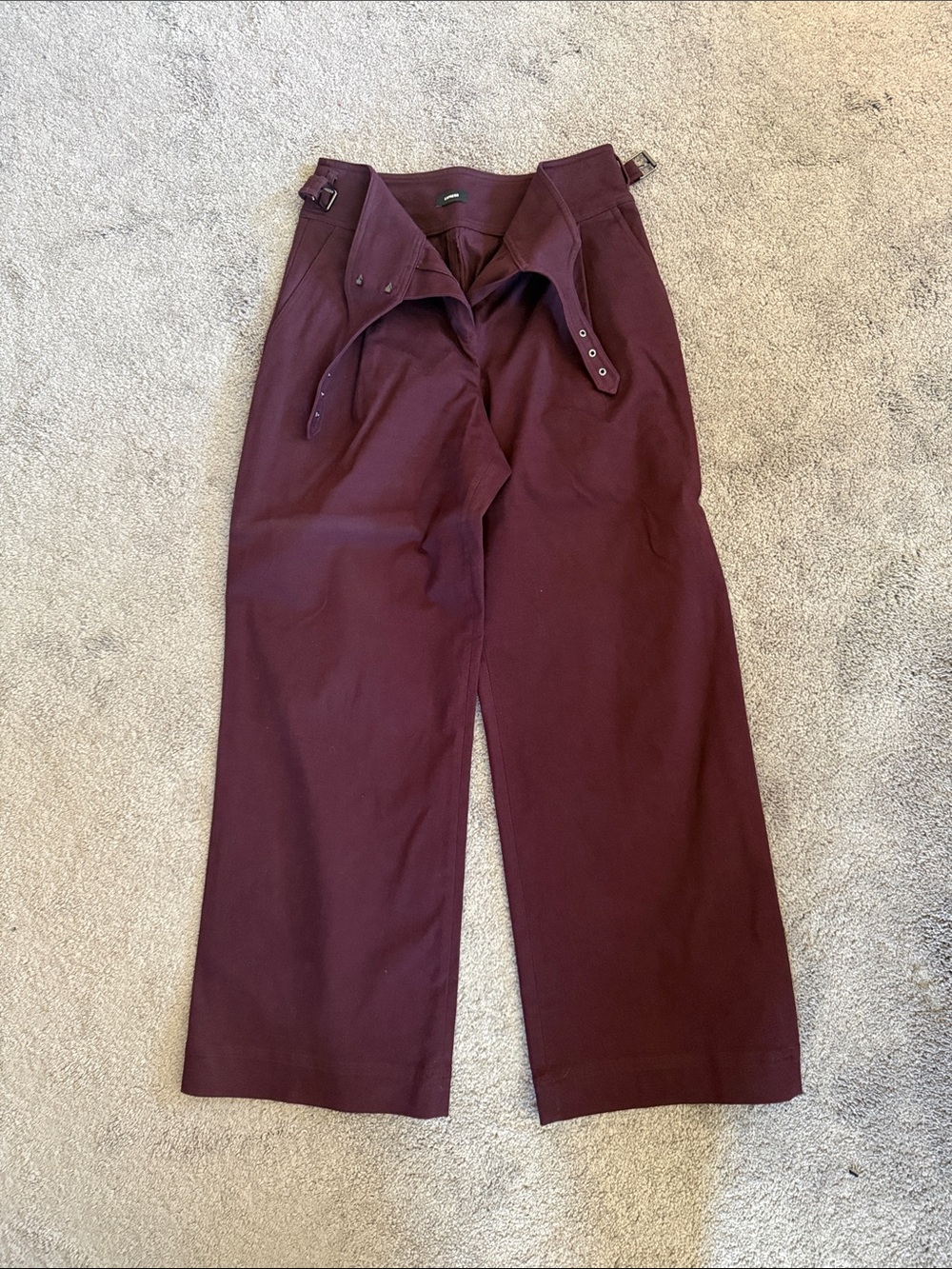 Express Wide Leg Pants in Burgundy